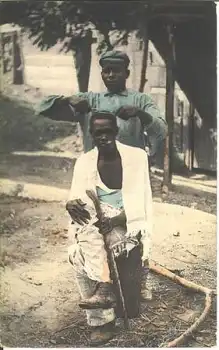 A native Barber Frisör in Jamaika o 9.3.1913
