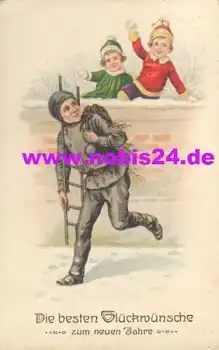 Schornsteinfeger mit kindern, o 31.12.1937