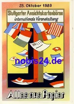Stuttgart Ansichtkartenbörse Künstlerkarte *1989