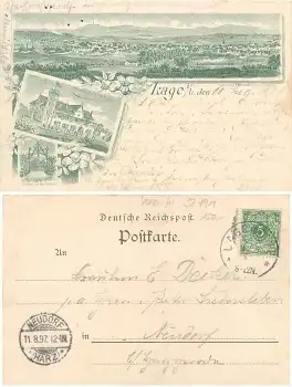 32791 Lage in Lippe Litho Ansichtskarte 1897