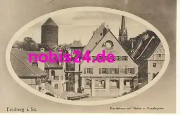09599 Freiberg Sachsen Donatsturm Kirche Gasse *ca.1920