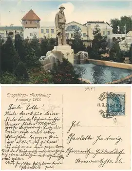 09599 Freiberg 1912 Erzgebirgs-Ausstellung Karte Nr.4 o 21.3.1921