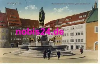 09599 Freiberg Obermarkt Denkmal o ca.1920