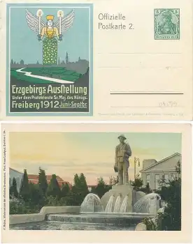 09599 Freiberg Erzgebirgs- Ausstellung Karte 2 Privatganzsache  1912