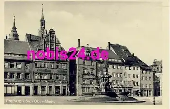 09599 Freiberg Obermarkt Brunnen *ca.1930