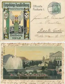 09599 Freiberg Erzgebirgs Ausstellung Privatganzsache Karte Nr.1 o 5.8.1912