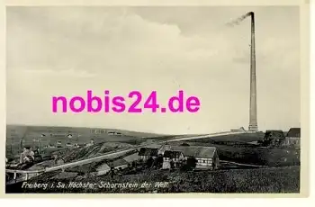 09599 Freiberg Höchster Schornstein Welt *ca.1950