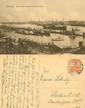 St. Pauli Hamburg Stintfang Hafen o 20.4.1917