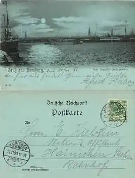 Hamburg Mondscheinkarte o 10.11.1898
