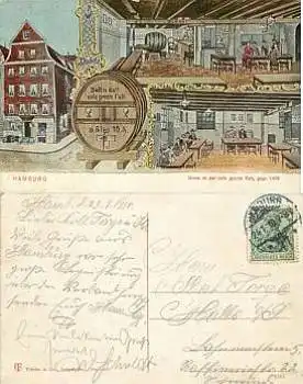 Hamburg großes Fass Litho o 24.1.1910