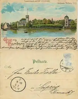 Uhlenhorst Hamburg "Halt gegen das Licht" *ca.1900