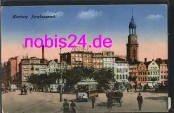 Hamburg Zeughausmarkt Strassenbahn  *1915