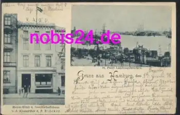 St Pauli Hamburg Hansa Hotel Brücken o 1898