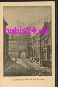 Hamburg Jacobikirchhof Künstlerkarte *ca.1915