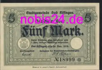 97688 Bad Kissingen Notgeld 5 Mark 1918