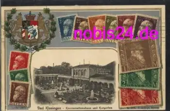 97688 Bad Kissingen  Briefmarken Prägekarte o 1911