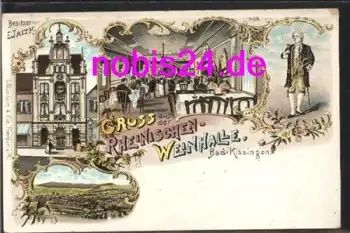 97688 Bad Kissingen Rhein. Weinhalle Litho *ca.1900