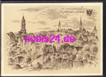 78628 Rottweil Neckar Künstlerkarte *ca.1955