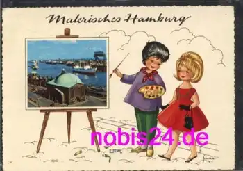 Hamburg Malerisches Hamburg Staffeleikarte o 13.6.1965