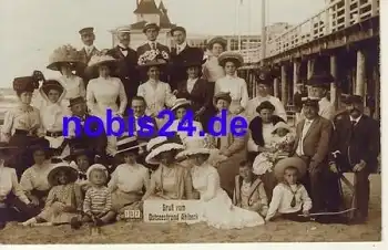 17419 Ahlbeck Familienstrand Bademode Echtfoto *ca.1900