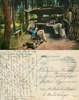 Schuhmacher Bügeleisen Nähmaschine im Feld 1.WK Militär  o 20.5.1918