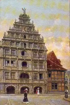 Braunschweig Gewandhaus Künstlerkarte Tucks  "Oilette" N. Beraun o 30.10.1916