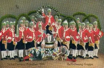 Volkstanz Schäfflertanz München 1914 Reifschwung-Gruppe, o ca. 1914