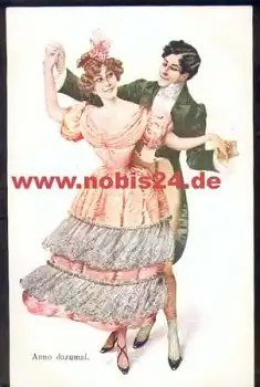 Gesellschaftstanz Künstlerkarte AK 212-2 *ca. 1910