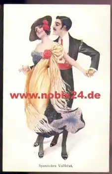 Gesellschaftstanz Künstlerkarte AK 212-3 *ca. 1910