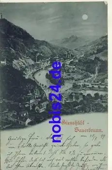 Giesshübl Sauerbrunn Mondscheinkarte o 1899