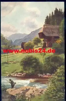 an der Wolfach Künstlerkarte H. Hoffmann, Schwarzwaldserie II Blatt 4 *ca. 1910