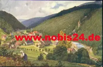 72270 Schönmünzach Künstlerkarte H. Hoffmann Schwarzwaldserie V Blatt 12  *ca. 1910