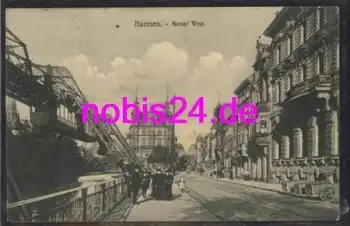 Barmen Wuppertal Neuer Weg Hochbahn o 13.7.1911