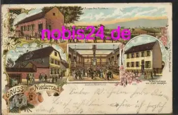 Niederrad Frankfurt Gasthof Warenhaus Litho o 21.11.1911