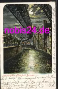 Elberfeld Barmen Schwebebahn Mondscheinkarte o 13.3.1904