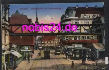 Barmen Wuppertal Altermarkt Schwebebahn *ca.1920