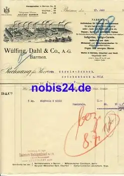 Barmen Wuppertal Wülfing, Dahl & Co. AG Lack-Fabriken Briefkopf mit Fabrikansicht 1914