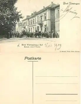 97688 Bad Kissingen Hotel Württemberger Hof  *ca.1909