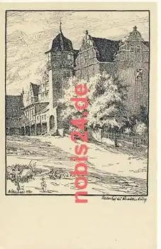 06484 Quedlinburg Schlosshof Künstlerkarte *ca.1920
