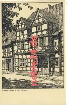 06484 Quedlinburg Klopstockhaus Künstlerkarte *ca.1940