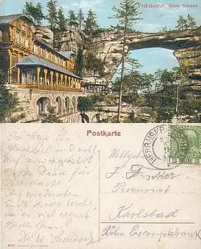 Prebischtor Böhmen Höhle Grotte o 23.9.1918
