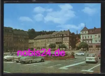 01855 Sebnitz Markt mit Autos *ca. 1976