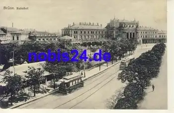 Brünn Bahnhof Strassenbahn o 1915