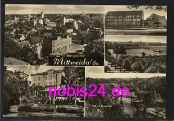 09648 Mittweida Bahnhof Schule Brücke o 3.5.1971