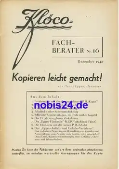 Kopieren leicht gemacht Nr.16 Klöco 1942 Heft 16 Seiten