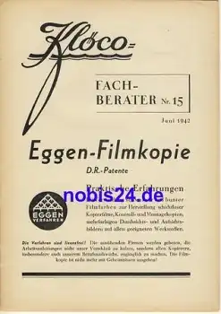 Eggen Filmkopie Nr.15 Klöco 1942 Heft 16 Seiten