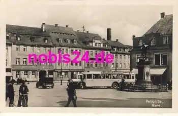 09322 Penig Markt Autobus *ca.1935