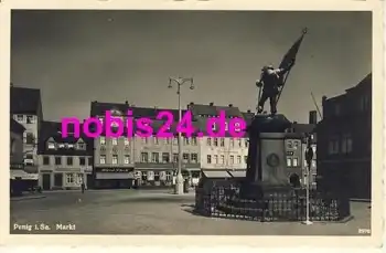 09322 Penig Markt Denkmal *ca.1935