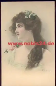 Frau mit Hut M. M. Vienne Künstlerkarte M. Munk sig. v. Wichera 229 *ca. 1920