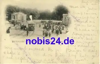 Bruxelles Platz Strassenbahn o 1900